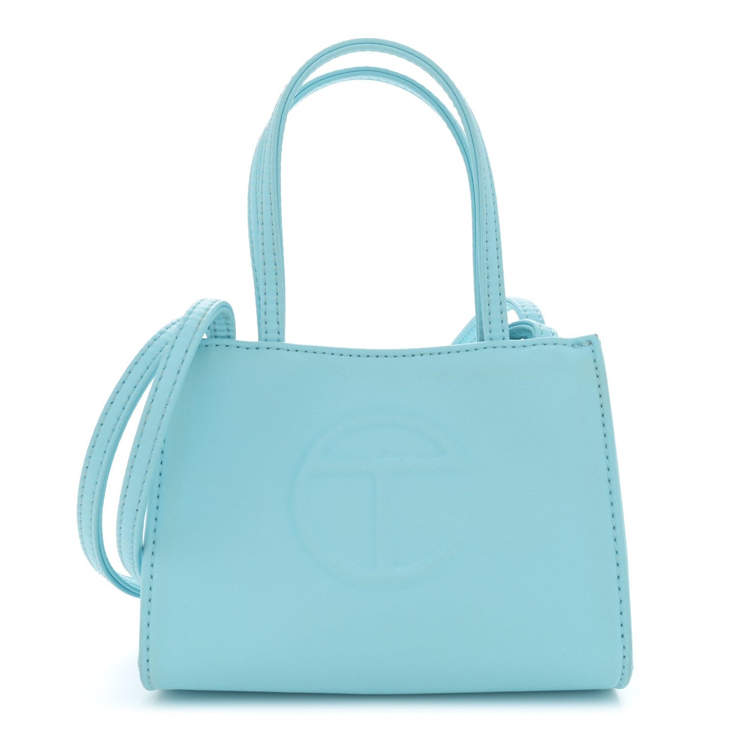 Vegan Leather Small Shopping Bag Pool Blue