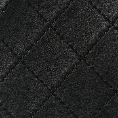 Calfskin Stitched Large Shopping Tote Black