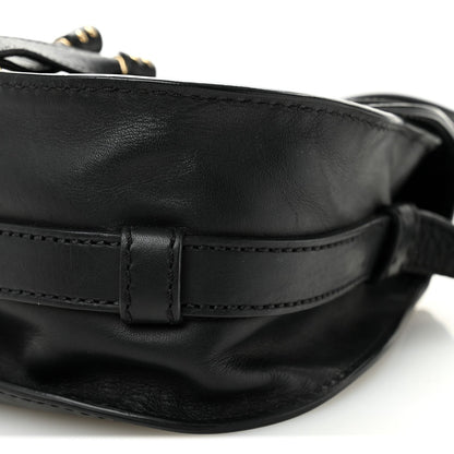Calfskin Mini Marcie Metal Bar Trim Crossbody Bag Black