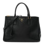 Saffiano Medium Galleria Double Zip Tote Black