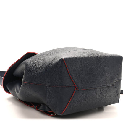 Soft Calfskin Lockme Backpack Marine Rouge