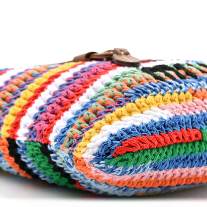Fabric Crochet Drawstring Pouch Multicolor