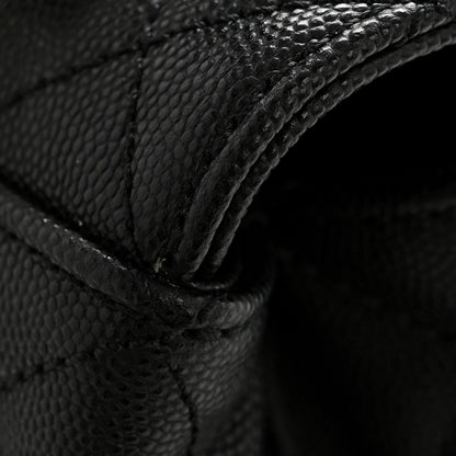 Caviar Quilted Mini Coco Handle Flap Black