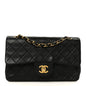 Lambskin Quilted Small Double Flap Black