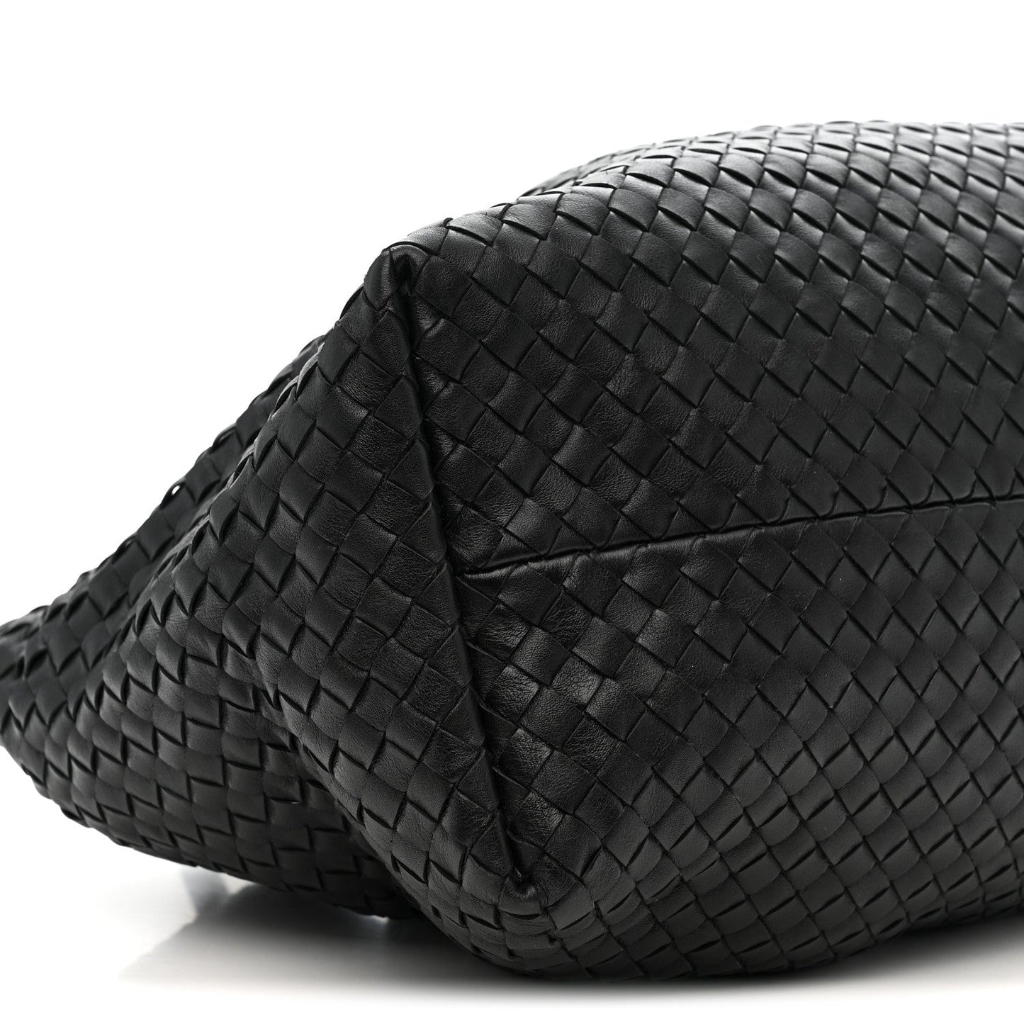 Calfskin Intrecciato Pinacoteca Reversible Tote Black Fondant