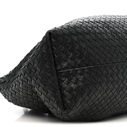 Calfskin Intrecciato Pinacoteca Reversible Tote Black Fondant