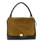 Smooth Calfskin Suede Large Tri-Color Trapeze Brown Black