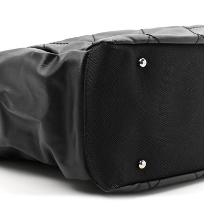 Coated Canvas Quilted Large Paris Biarritz Tote Black