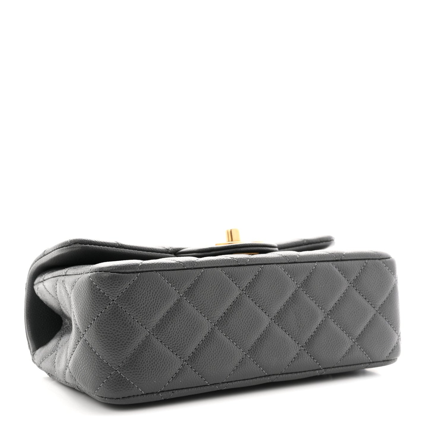 Caviar Quilted Mini Handy CC Flap Grey