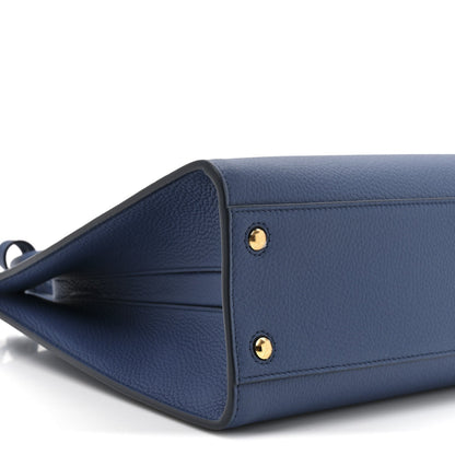 Grained Calfskin Small Frances Tote Navy