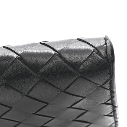 Nappa Intrecciato Long Andiamo Top Handle Clutch Black