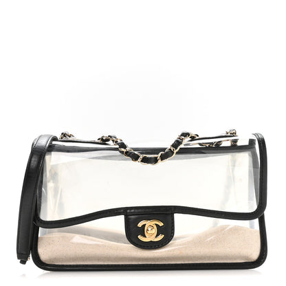 Lambskin PVC Medium Sand By The Sea Flap Black
