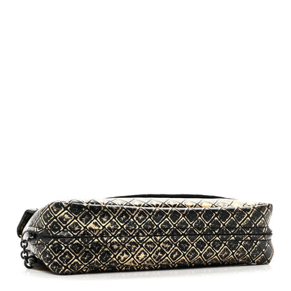 Calfskin Intrecciomirage Embossed Butterfly Chain Crossbody Black Gold