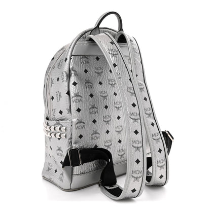 Metallic Visetos Medium Side Stud Stark Backpack Berlin Silver