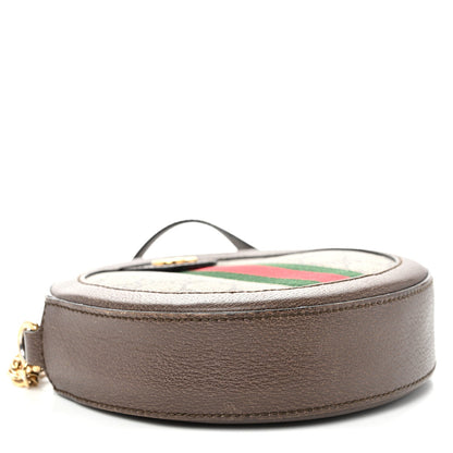 GG Supreme Monogram Web Mini Ophidia Round Shoulder Bag Brown
