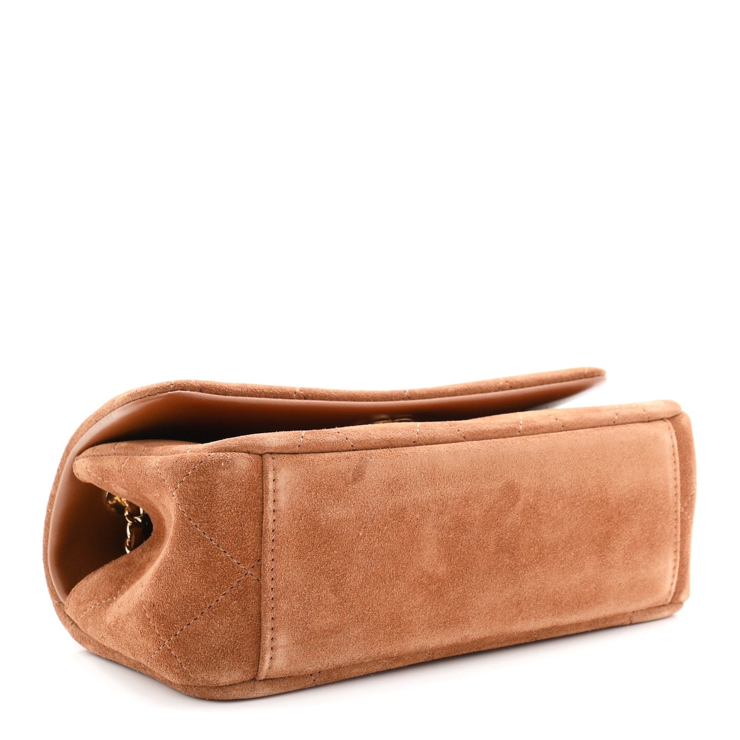 Suede Calfskin Quilted Small Eyes On You Flap Camel