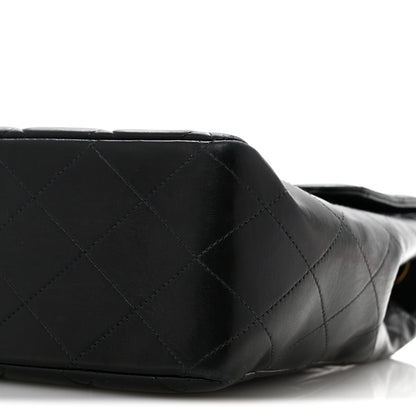 Lambskin Quilted XL Jumbo Single Flap Black