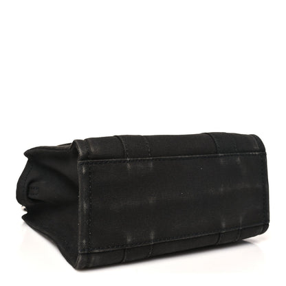 Cotton Canvas Small The Traveler Tote Bag Black