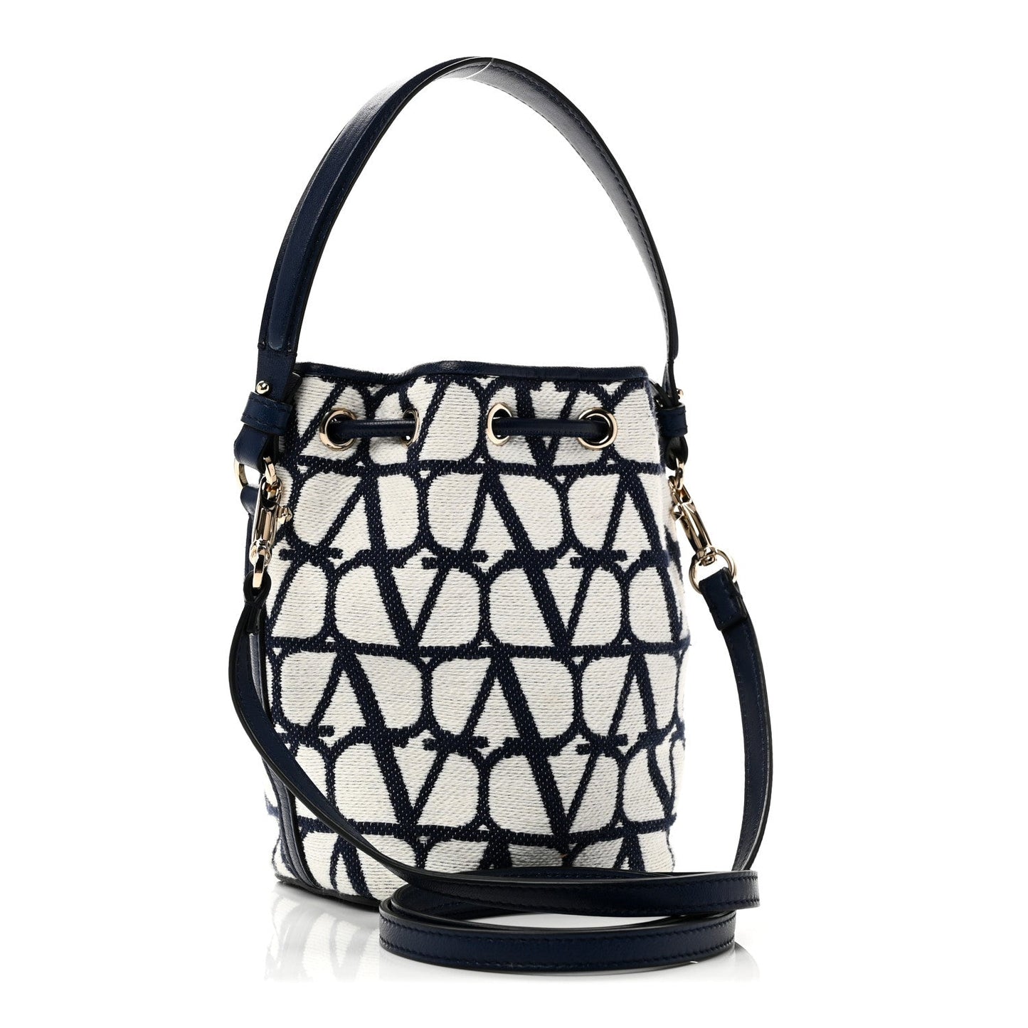 Toile Iconographe Nappa Mini Vlogo Signature Bucket Bag White Worker