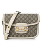GG Supreme Monogram Horsebit 1955 Shoulder Bag Beige Mystic White