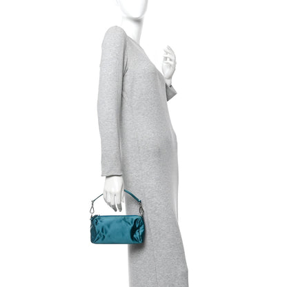 Satin Soft Evening Bag Turchese