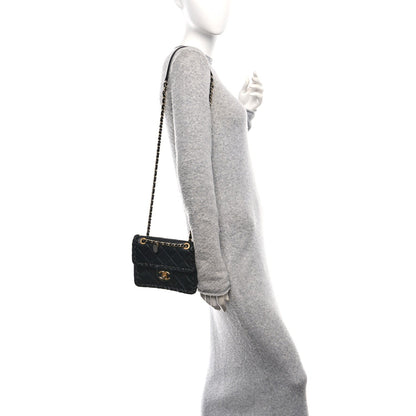 Calfskin Braided Mini My Own Frame Flap Black