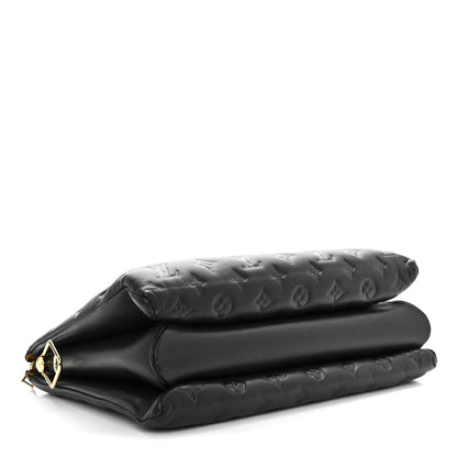 Lambskin Embossed Monogram Coussin MM Black