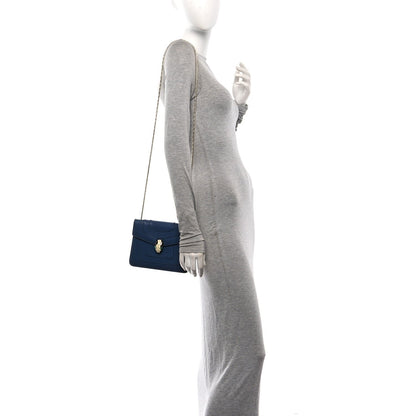 Calfskin Small Serpenti Forever Snake Strap Crossbody Bag Blue