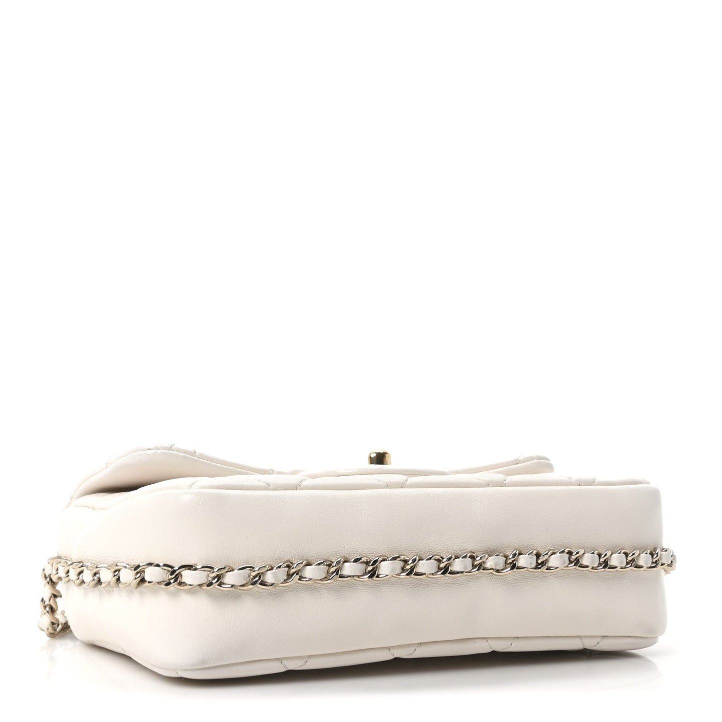 Lambskin Quilted Small My Precious Flap White