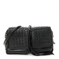 Nappa Intrecciato Small Double Pocket Flap Black