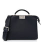 Cuoio Romano Vitello Cover Glazed Fabric Bi-Color FF 1974 Mini Peekaboo I SEE U Satchel Blue Dark Brown Tobacco Moro
