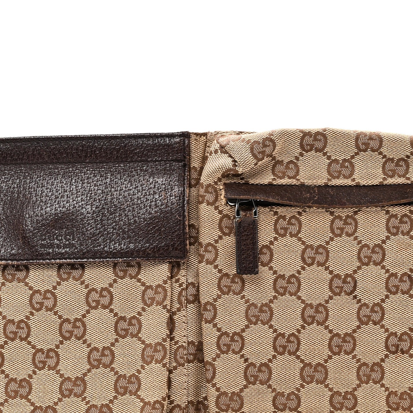 GG Monogram Double Pocket Belt Bag Dark Brown