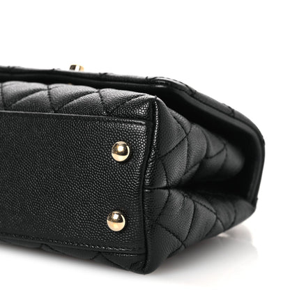 Caviar Quilted Extra Mini Coco Handle Flap Black