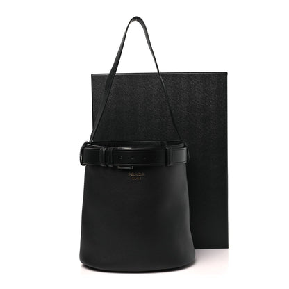 Soft Grained Vitello Daino Secchiello Bucket Bag Black