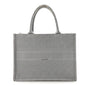 Canvas Embroidered Cannage Medium Book Tote Stone