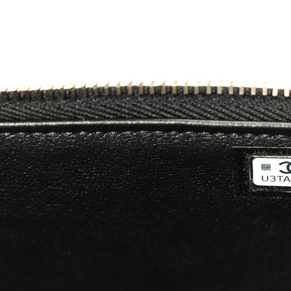 Shiny Lambskin Quilted CC Links Small Vanity Case With Chain Black