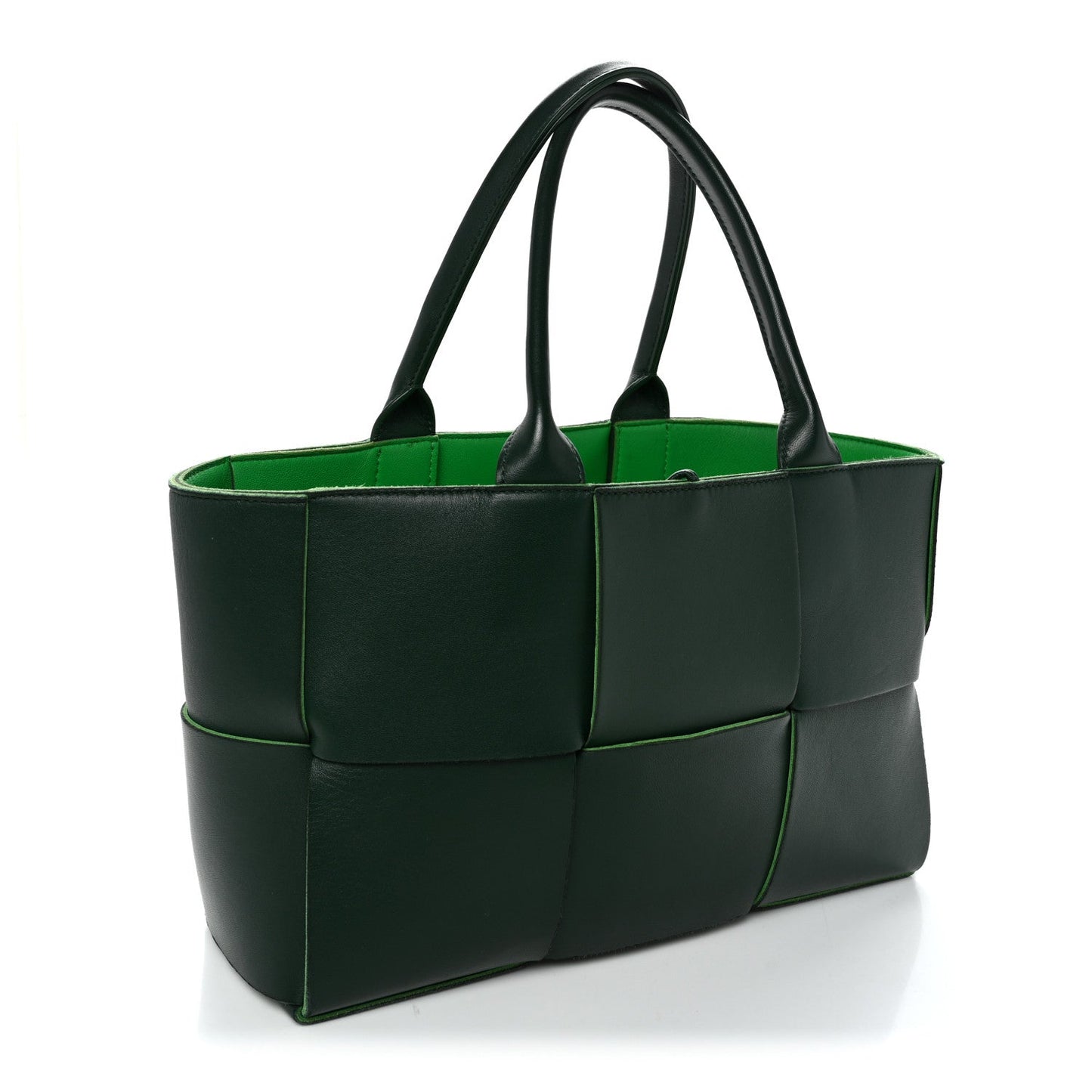 Calfskin Maxi Intrecciato Medium Arco Tote Raintree