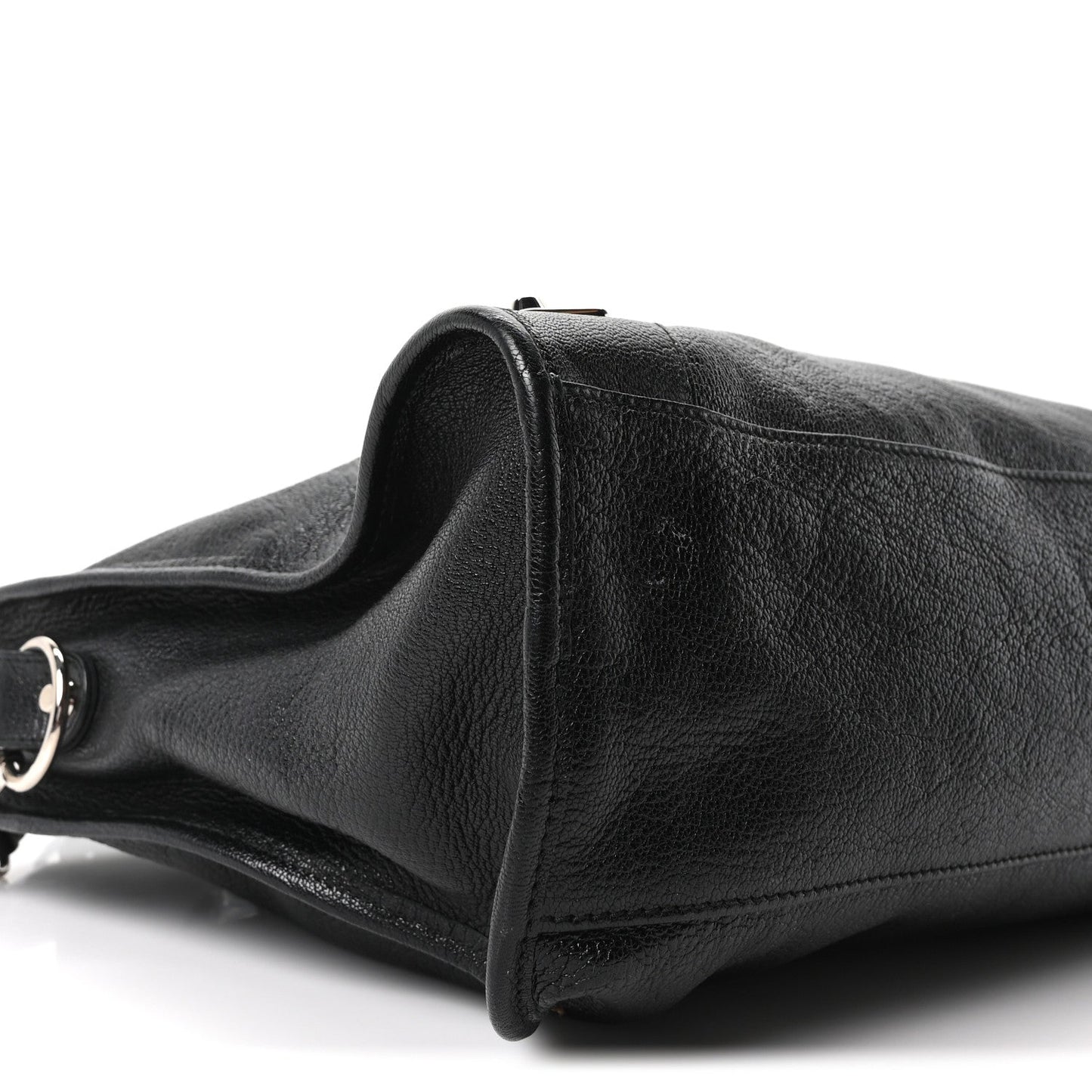 Chevre Silver Metallic Edge Hardware City Black