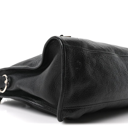 Chevre Silver Metallic Edge Hardware City Black