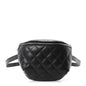 Lambskin Quilted Waist Belt Bag Black