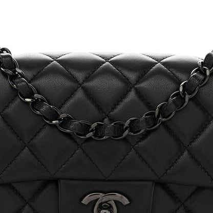 Lambskin Quilted Mini Rectangular Flap So Black