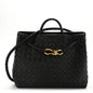 Nappa Intrecciato Medium Andiamo Shoulder Bag Black