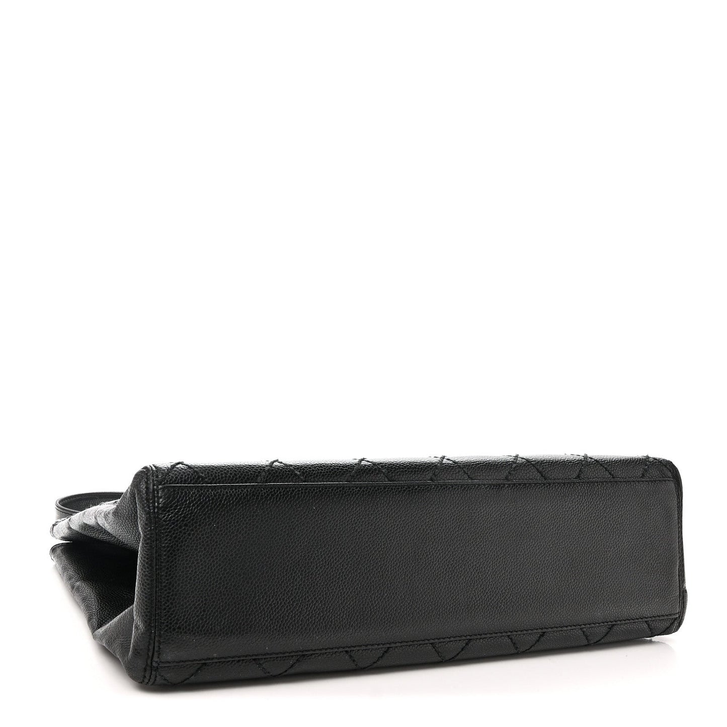 Caviar Quilted Shopping Tote Black