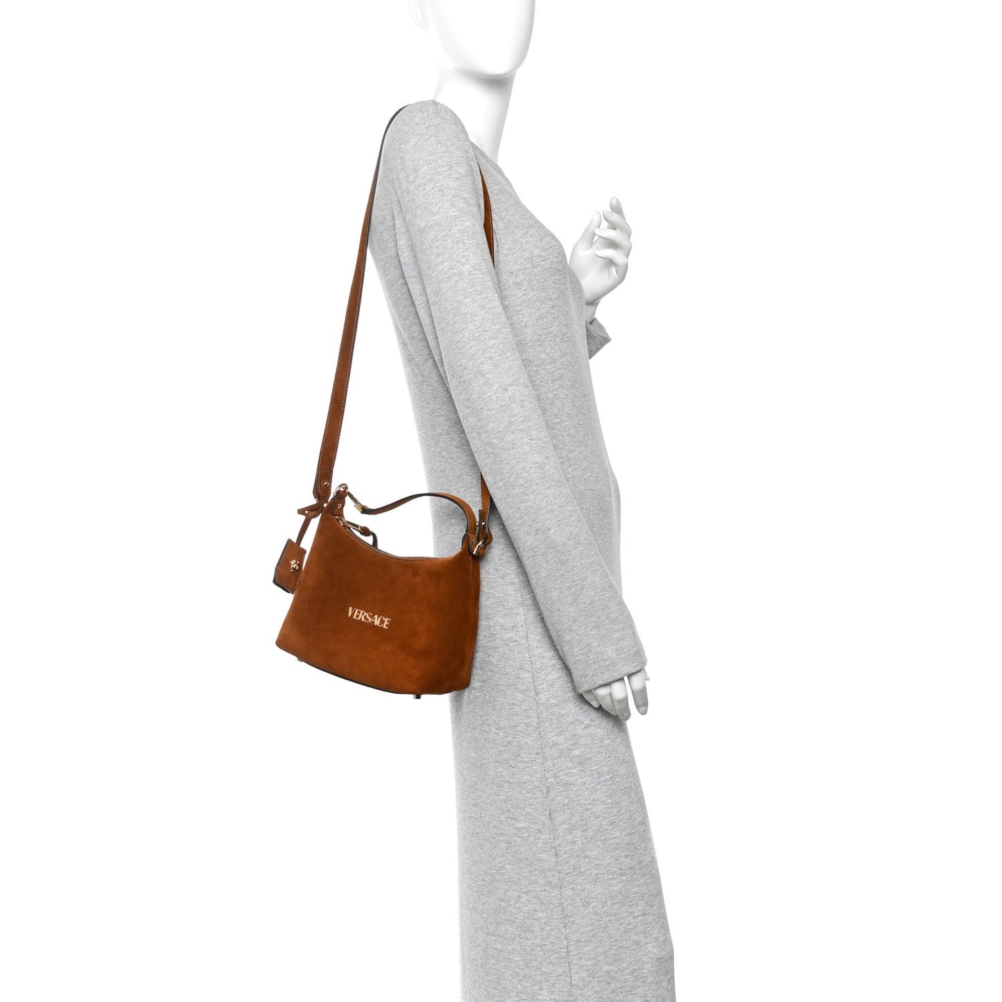 Suede Logo Tag Hobo Tobacco