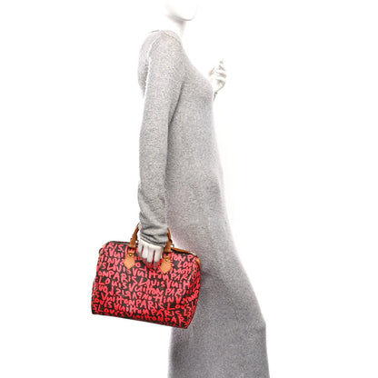 Monogram Graffiti Speedy 30 Fuchsia
