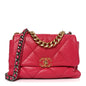 Goatskin Quilted Large Chanel 19 Flap Dark Pink