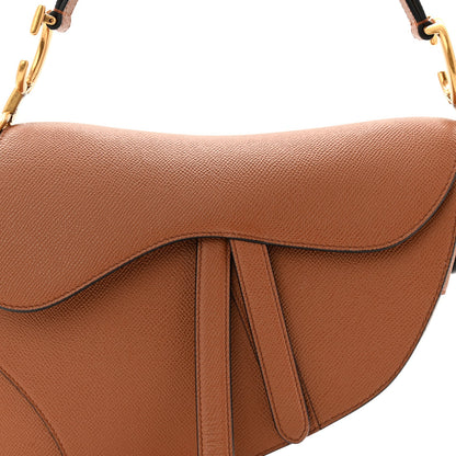 Grained Calfskin Saddle Bag Camello
