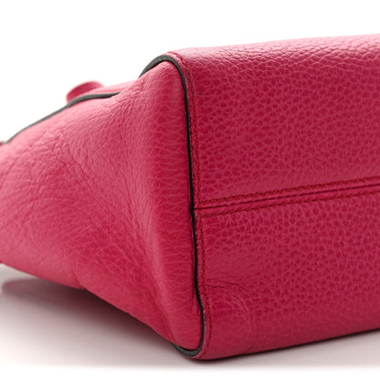 Dollar Calfskin Mini Swing Top Handle Bag Peonia Flower