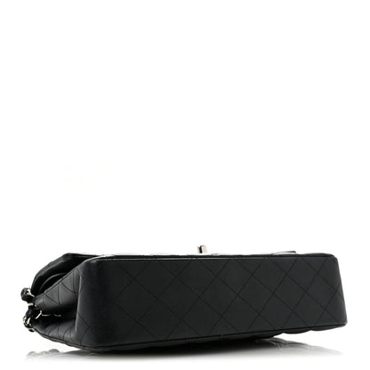 Lambskin Quilted Medium Double Flap Black