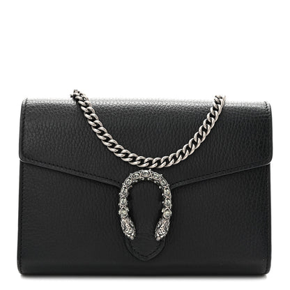 Calfskin Mini Dionysus Chain Wallet Black